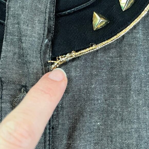 IB Diffusion Women's Vintage Western Shirt Grey And Black Size 8 - Picture 7 of 9